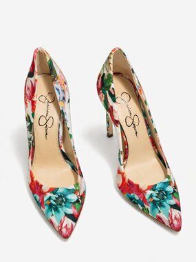 Jessica Simpson Floral Print Pointed Toe Heels